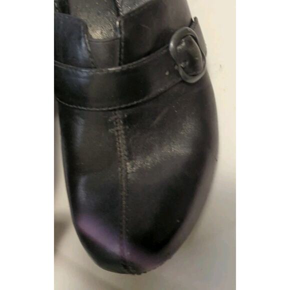 Dansko Womens Tamara Clogs Size 38 Black Leather Buckle Strap Low Heel Comfort - Picture 6 of 10